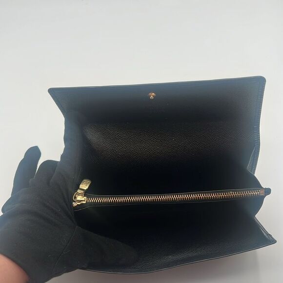 LOUIS VUITTON VINTAGE SARAH EPI LEATHER BLACK WALLET - EXCELLENT CONDITION - Picture 9 of 12